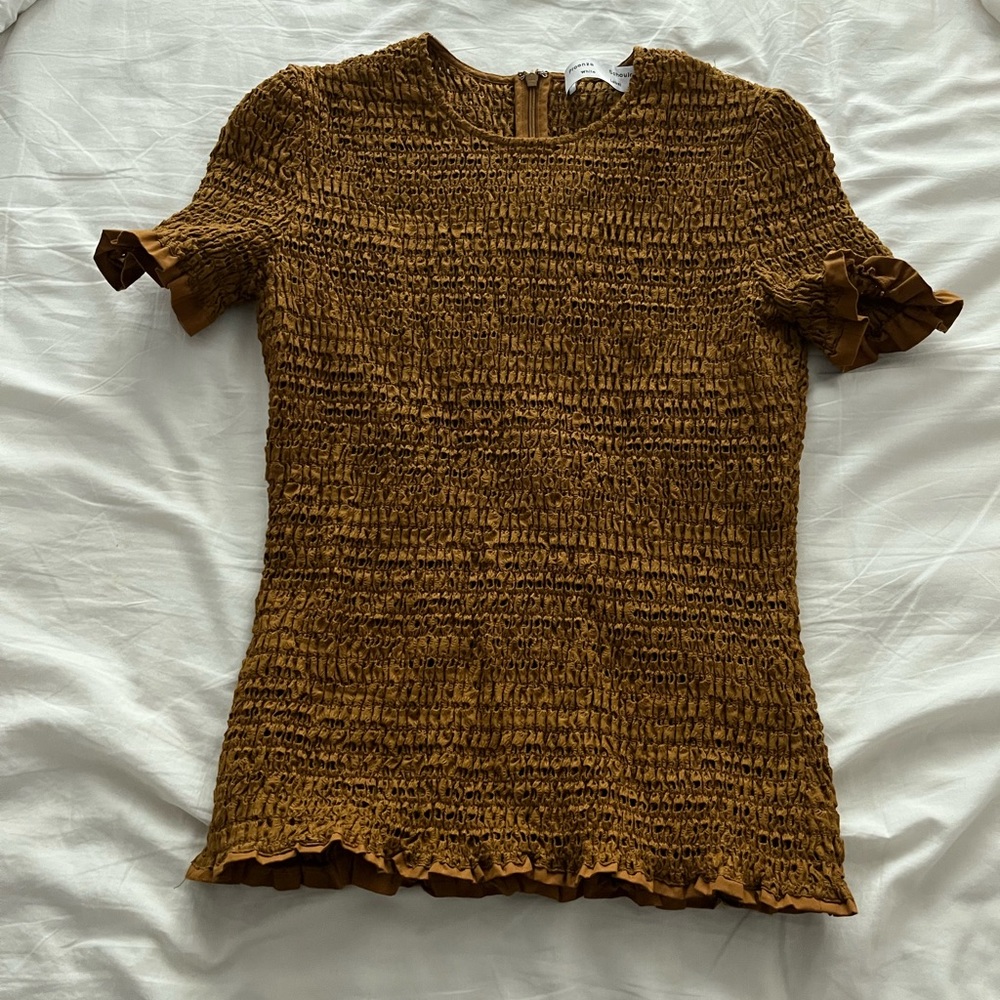 proenza schouler broderie anglaise smocked top - Picture 2 of 3